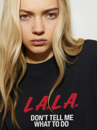 GrphX Oversized Cotton T-Shirt - L.A.L.A. “Don’t Tell Me What to Do” Oversized Black T-Shirt – Cotton
