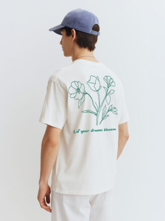 GrphX Oversized Cotton T-Shirt - “Let Your Dreams Blossom” Oversized Cotton T-Shirt – White | GrphX Collection
