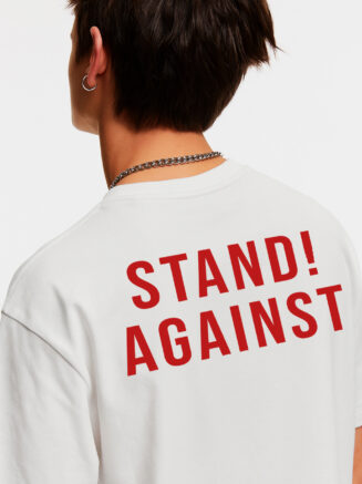 GrphX Oversized Cotton T-Shirt - "Stand Against Hate" Oversized Graphic T-Shirt (100% Cotton)