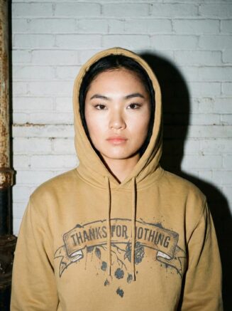 “Thanks for Nothing” Statement Hoodie – Cream Streetwear Edition