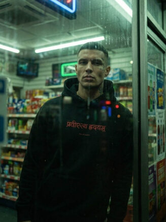 Black 320 GSM Premium Hoodie – Sanskrit Minimal Edition