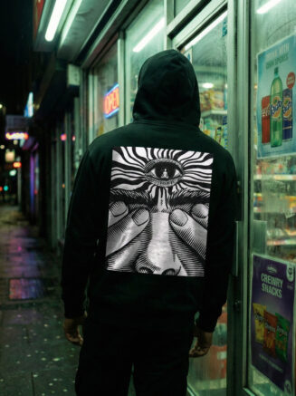 GRPHX “Inner Vision” 320 GSM Premium Black Hoodie