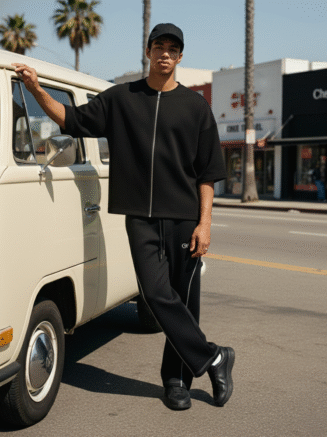 GrphX PALM STANDARD Black Co-ord Set