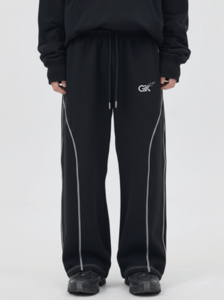 Black Oversized Cotton Lower – 330 GSM Heavyweight Comfort Fit